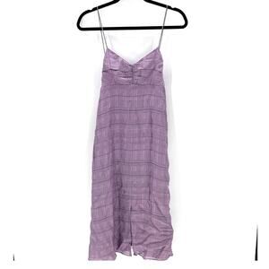 Madewell Tie-Back Cami midi dress lavender/lilac subtle plaid design size 2